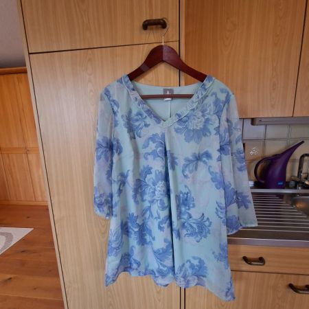 Damen Bluse Fair Lady blau gemustert Grösse 46