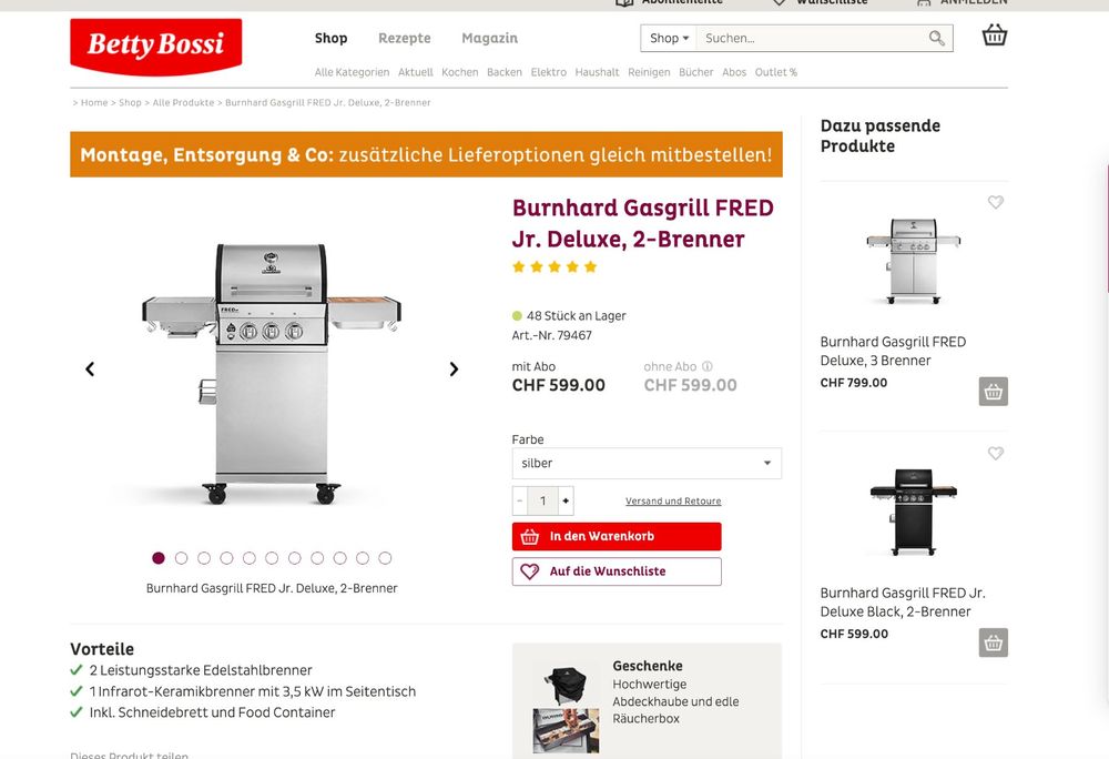 Grill Burnhard Fred Jr. Deluxe Kaufen auf Ricardo