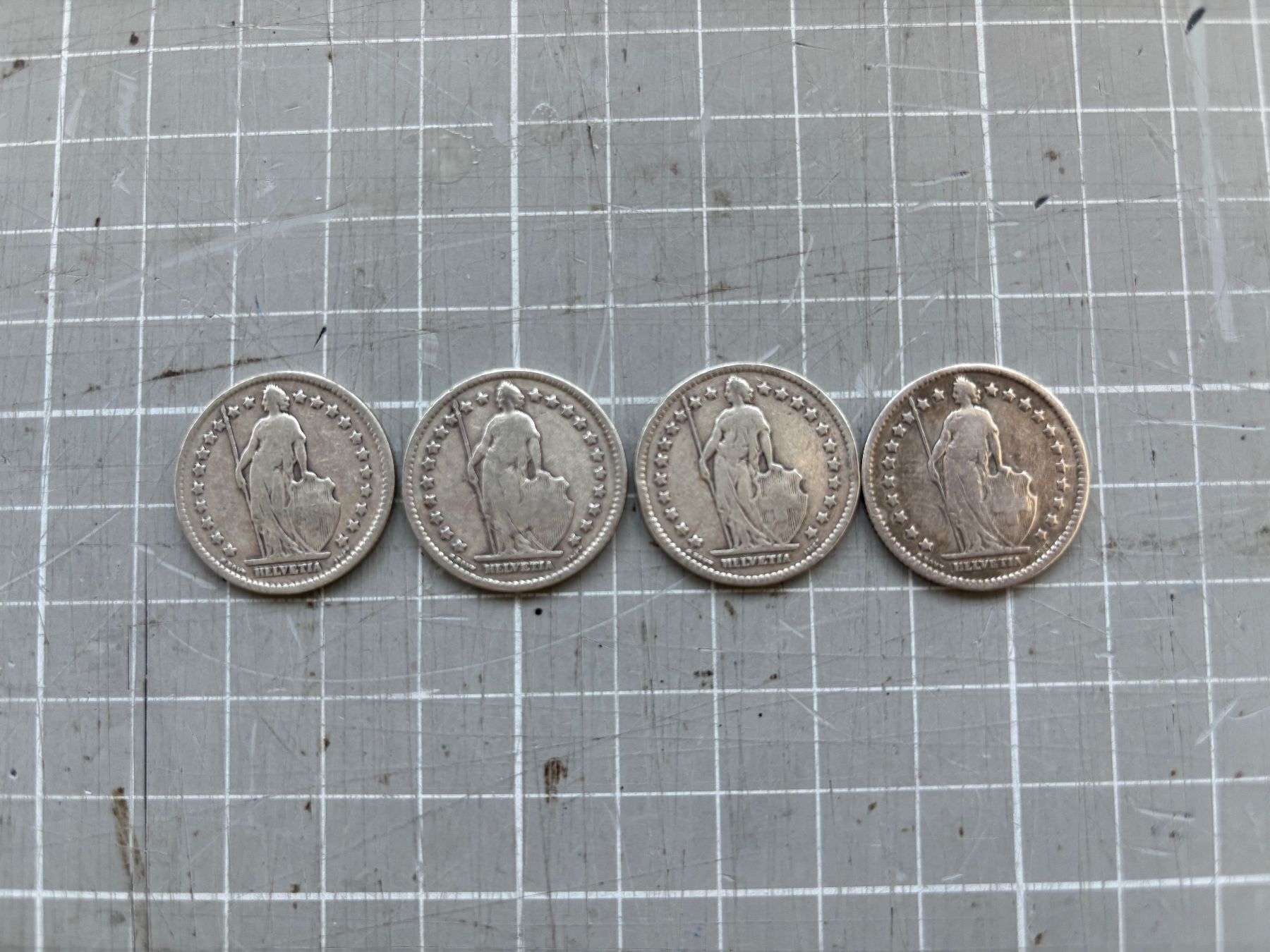 Tutti le monete: 1Franken Silbermünzen Set, 4 stk. – Usato da Flawil venduto da Pirar 1