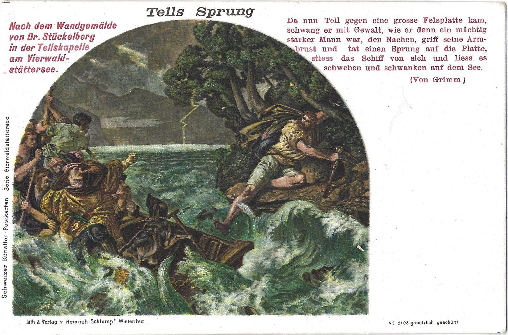 Ansichtskarten: Tells  Sprung – Gebraucht aus Bütschwil von Jackson1A
