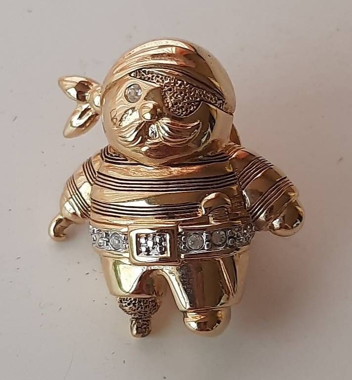 Pierre Lang Spille & Fermagli: PIRAT Pin-Brosche mit Strass verziert, Pierre Lang – Usato da Greifensee venduto da Snowtime 1