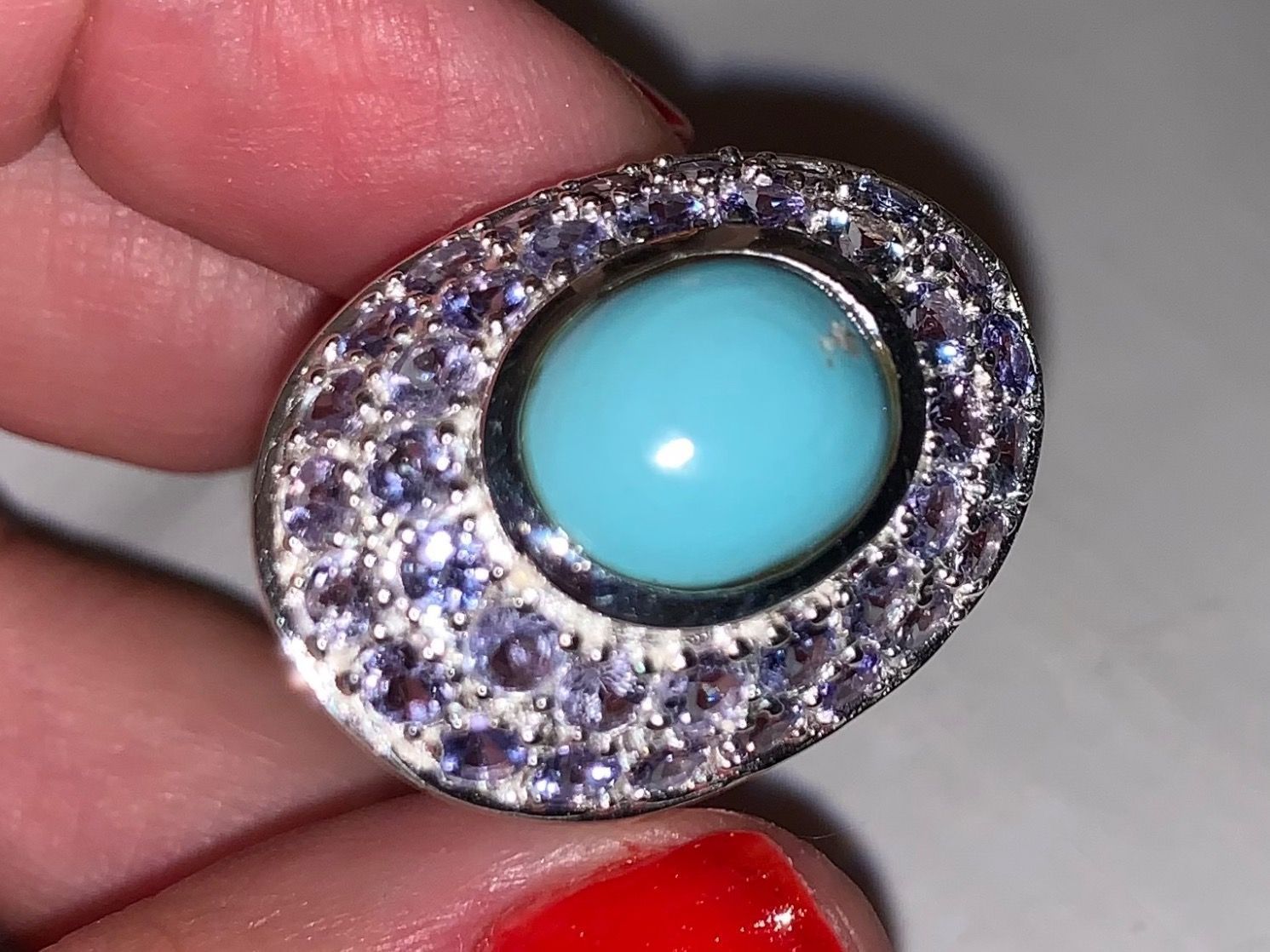 Llan Valls Joies Ringe: Sleeping Beauty Turquoise & Tanzanites Sterl.Silver 925 Ring – Neu (gemäss Beschreibung) aus Birsfelden von Brut 5