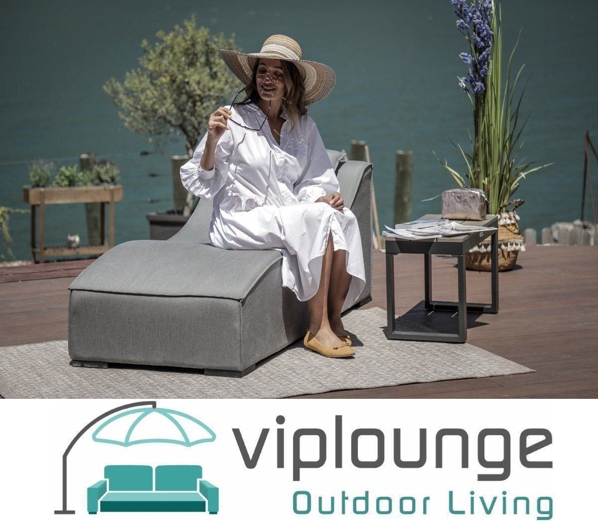Viplounge Sedie a sdraio: Bequemer Liegestuhl Sun grau – Nuovo e nell'imballaggio originale da Uznach venduto da viplounge 1