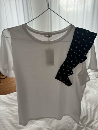Oltre T-Shirt weiss Grösse L mit Tupfen-Applikation