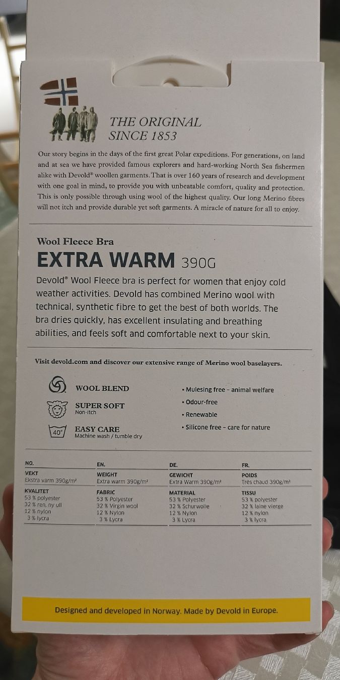 Devold Altra biancheria intima: Devold Wool Fleece Bra, Grösse L, Extra Warm 390g, Neu – Nuovo e nell'imballaggio originale da Itingen venduto da schweizersternchen 2