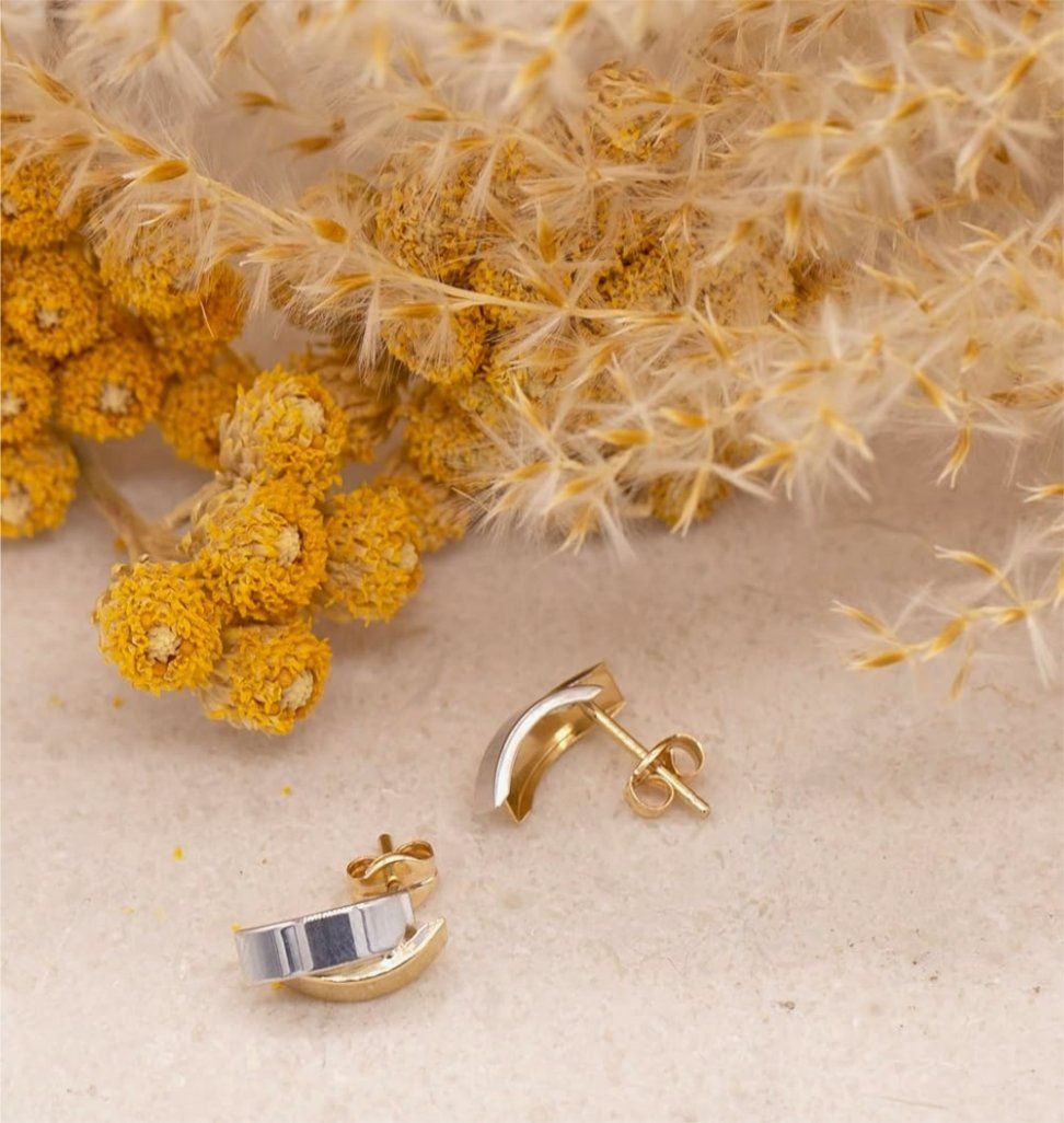 Orecchini pendenti & Orecchini a lobo: Damen-Ohrstecker 2 Band 375 Bicol – Nuovo e nell'imballaggio originale da Hemmental venduto da BlingBling1 2