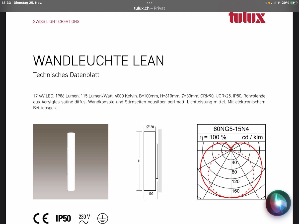 Tulux Lampen: Tulux Wandleuchte "Lean" - LED Lampe Deckenlampe – Neu (gemäss Beschreibung) aus Neuenhof von Tvr2 6