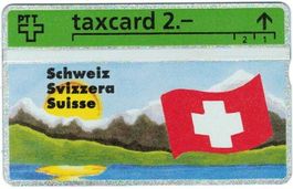 Taxcard 208L_15852 Schweizer Fahne 2 Fr ungebraucht