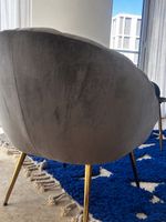 Modern Velvet Lounge Chair, Dark Grey