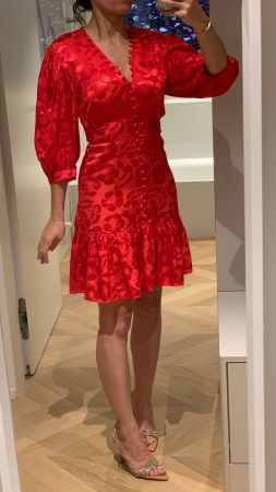 SANDRO red silk dress XS/34