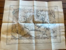 Carte ancienne Bernina K.H.Gr. 1925/1876 Suisse rare!