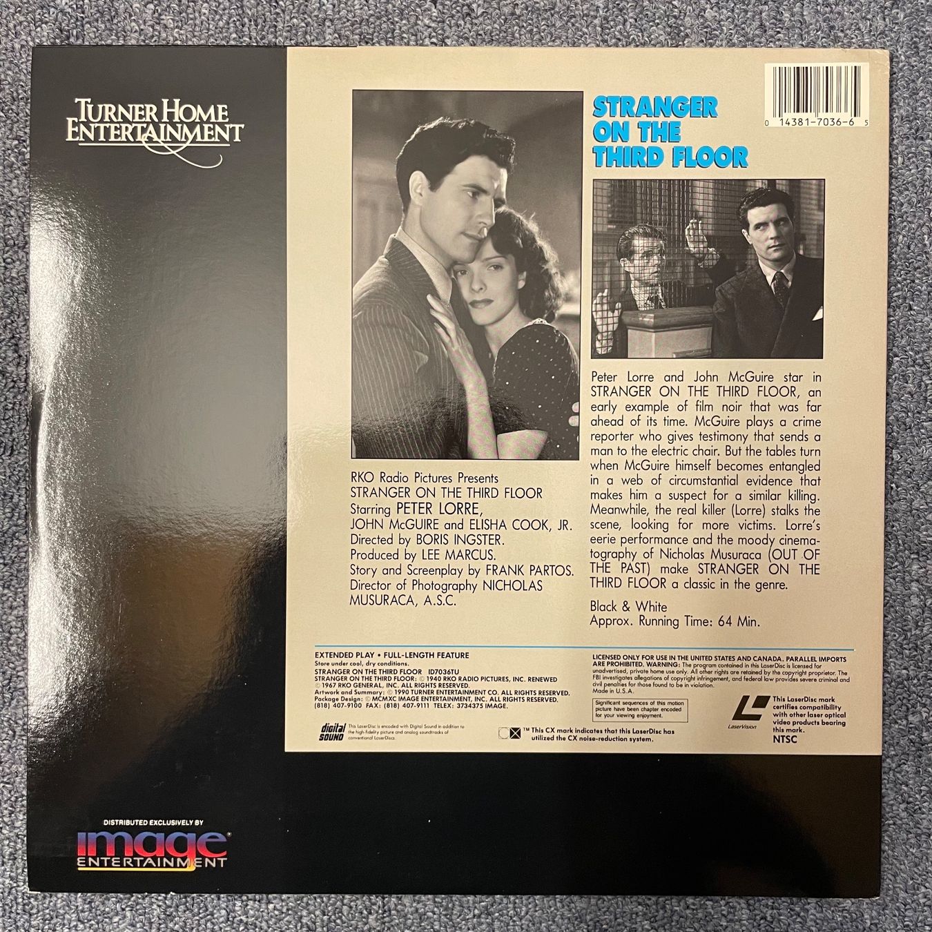 Tutti i DVDs: Stranger On The Third Floor - LASER DISC - Englisch Original – Usato da Stans venduto da Brode 1