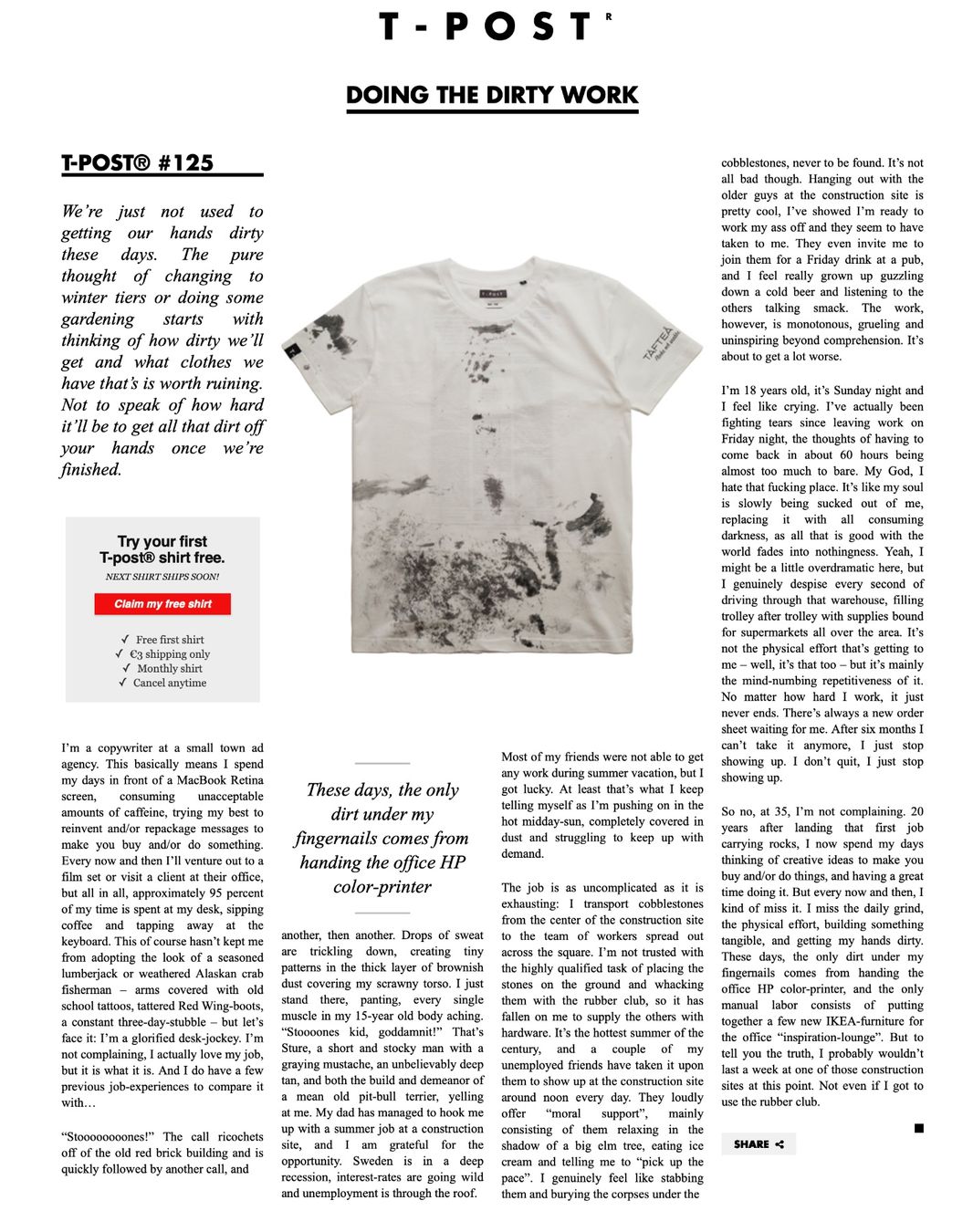 T-Shirts: T-post.com Special T-Shirts mit Background - Grösse M – Neu (gemäss Beschreibung) aus Münsingen von Omasaki