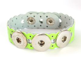 Lederarmband Herz für Click Buttons
