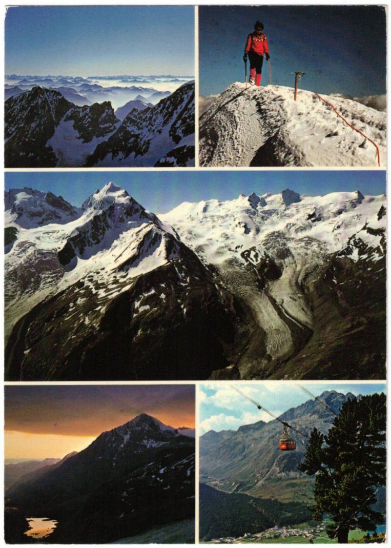 Cartoline postali: Silvaplana - 5 Bild AK Corvatsch – Usato da Binningen venduto da Mountainrider