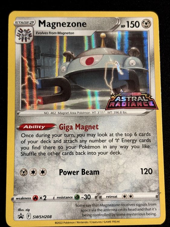 Magnezone SWSH208 Pre-Release Stamped Black Star Promo  Pokemon TCG Near  Mint