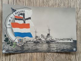 Photo Karte Kriegsmarine / S.M.S. Nassau ca. 1912