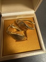Boucles d'oreilles or jaune 3.5 cm