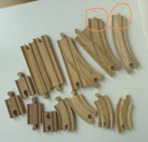Diverse wooden train tracks