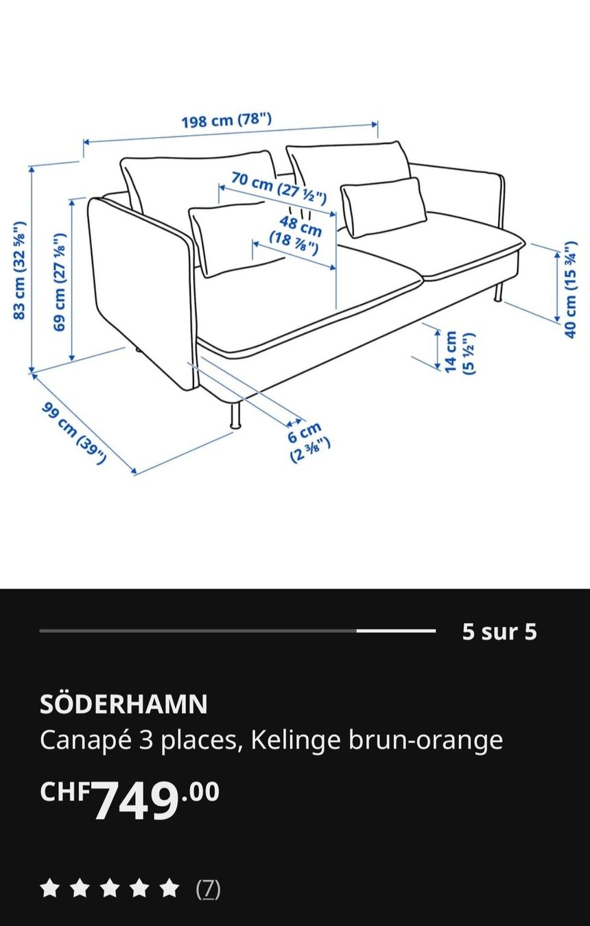 Ikea Sofas: Canapé orange-brun – D'occasion à Lausanne par bun_8nv2 1