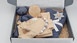 Baby Set: Decke, Nuscheli, Beissring, Body, Hose, Nuggi