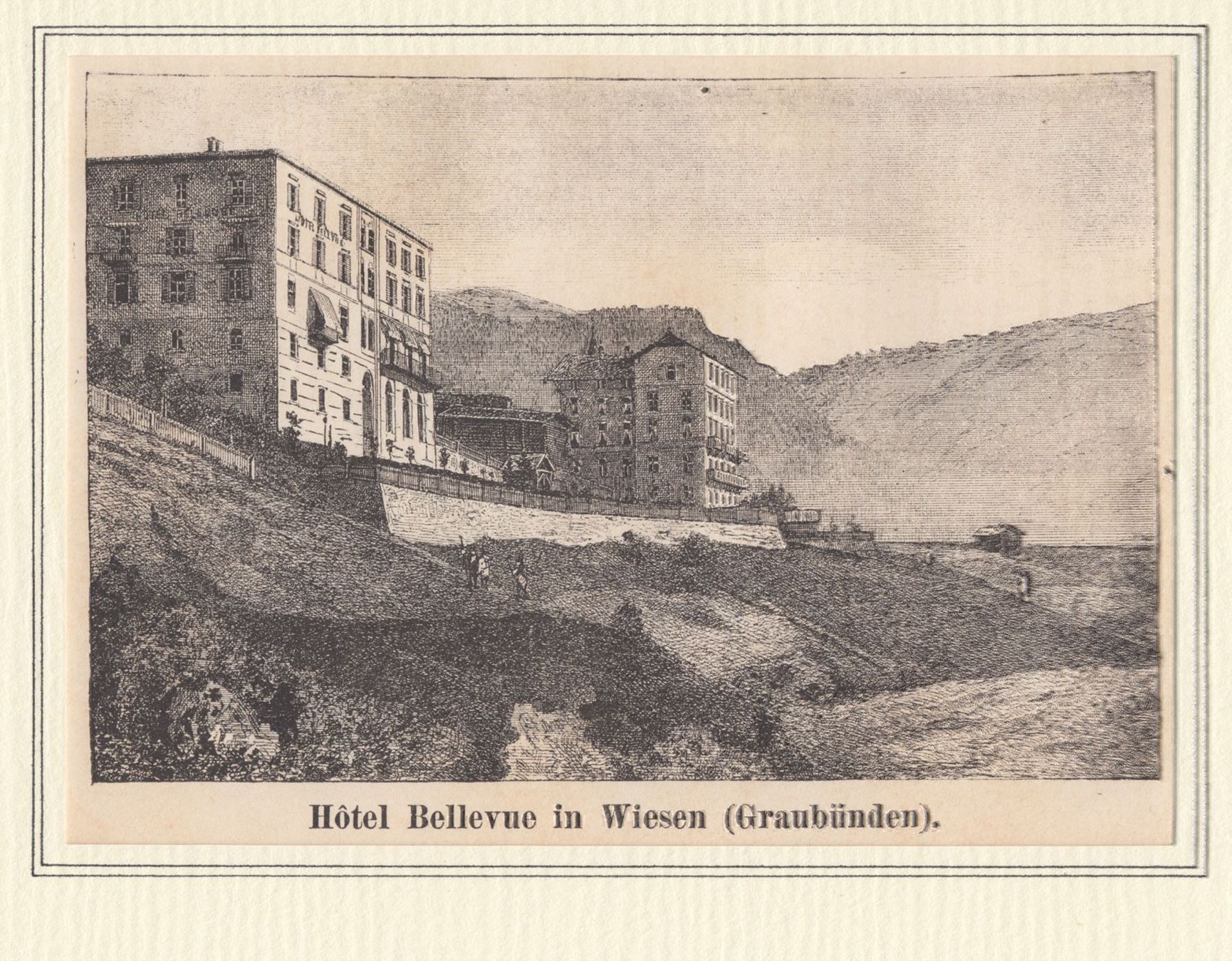 Cartoline postali: WIESEN, GRAUBÜNDEN, HOTEL BELLEVUE – Antico da Grüningen venduto da Kartensammler