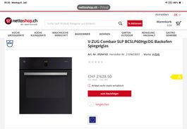 Vzug slp60  Backofen mit Temperatursensor und Drehspiess