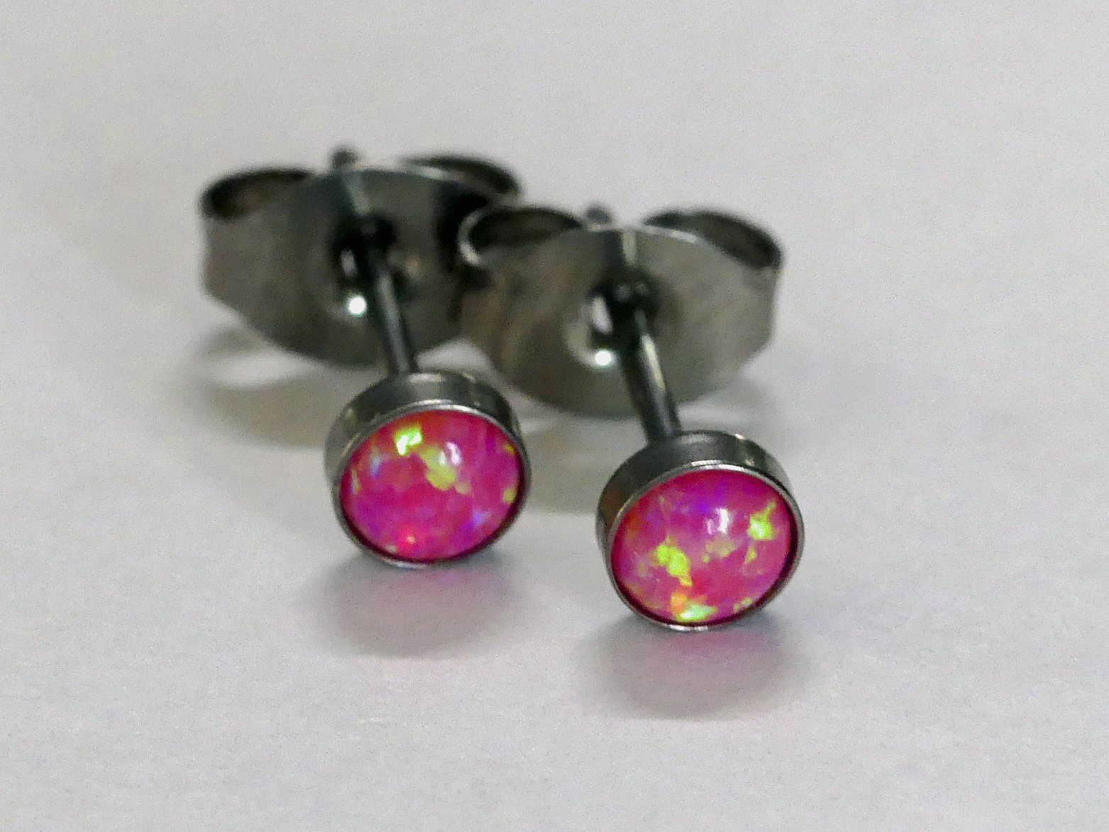 Orecchini pendenti & Orecchini a lobo: Ohrsteker aus Titanium mit Opal – Nuovo e nell'imballaggio originale da Matten b. Interlaken venduto da kero71 4