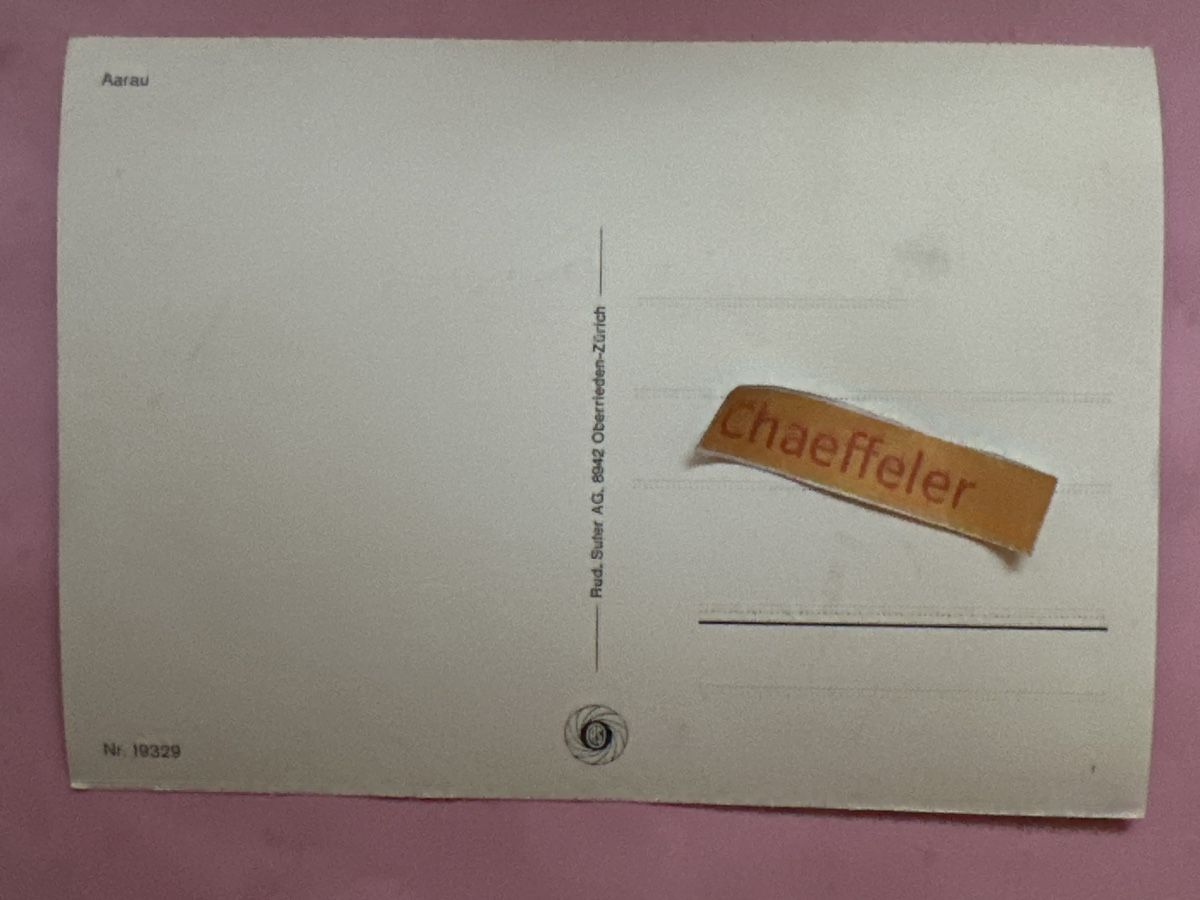 Cartoline postali: Aarau – Usato da Zürich venduto da Chaeffeler 1