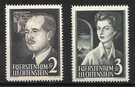 Liechtenstein Serie 276-277 * Fürsten 5.4.1955