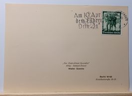 Postkarte Deutsches Reich 1938, ungelaufen