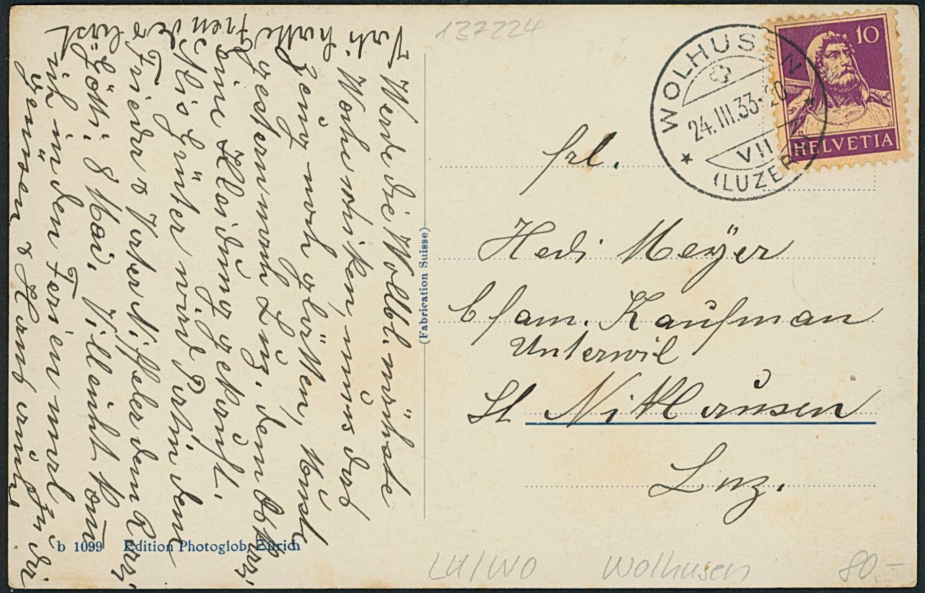 Cartoline postali: LU Wolhusen – Usato da Schindellegi venduto da stationary 1