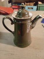 Weimarer Kaffeekanne, grüne Keramik, Vintage Rarität!