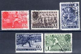 1940 KÖRPERKULTUR SERIE 5 MARKEN CCCP RUSSLAND - SO32