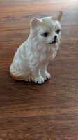 Keramik Hund Figur weiss sitzend gebraucht