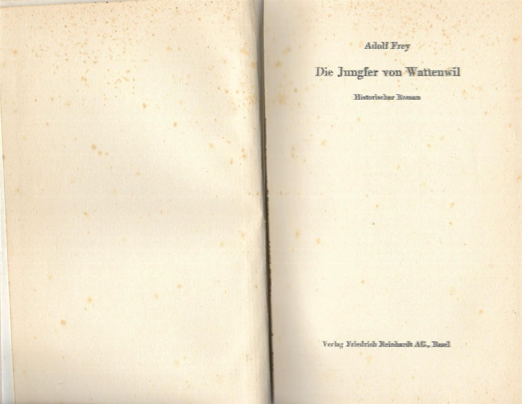 Libri: Die Jungfer von Wattenwil – Usato da Bern venduto da Grindelwaldaus