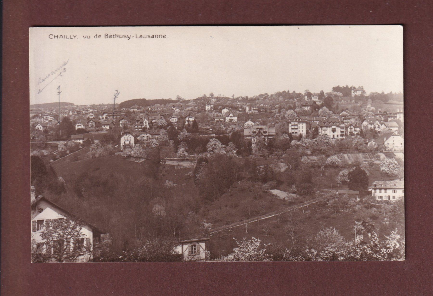 Cartes postales: LAUSANNE - Chailly vu de Béthusy – D'occasion à Pully par nicecards
