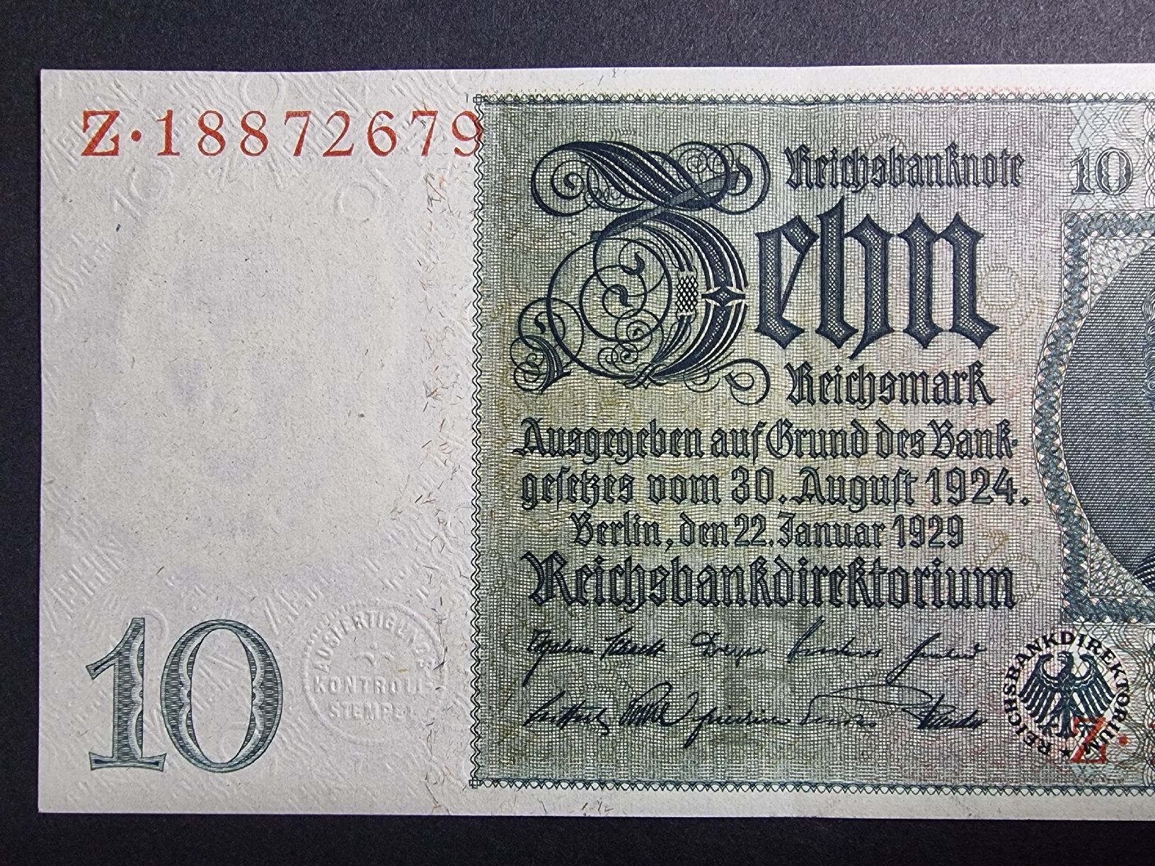 Banknoten: 10 Reichsmark , Sammlernote, guter Zustand. – Neu (gemäss Beschreibung) aus Neuenhof von tap_mxt6 2