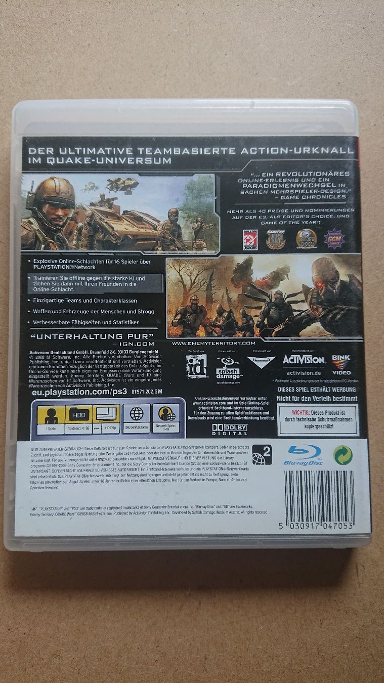 Spiele: Enemy Territory Quake Wars PS3  – Gebraucht aus Chur von FreakofRarity 1