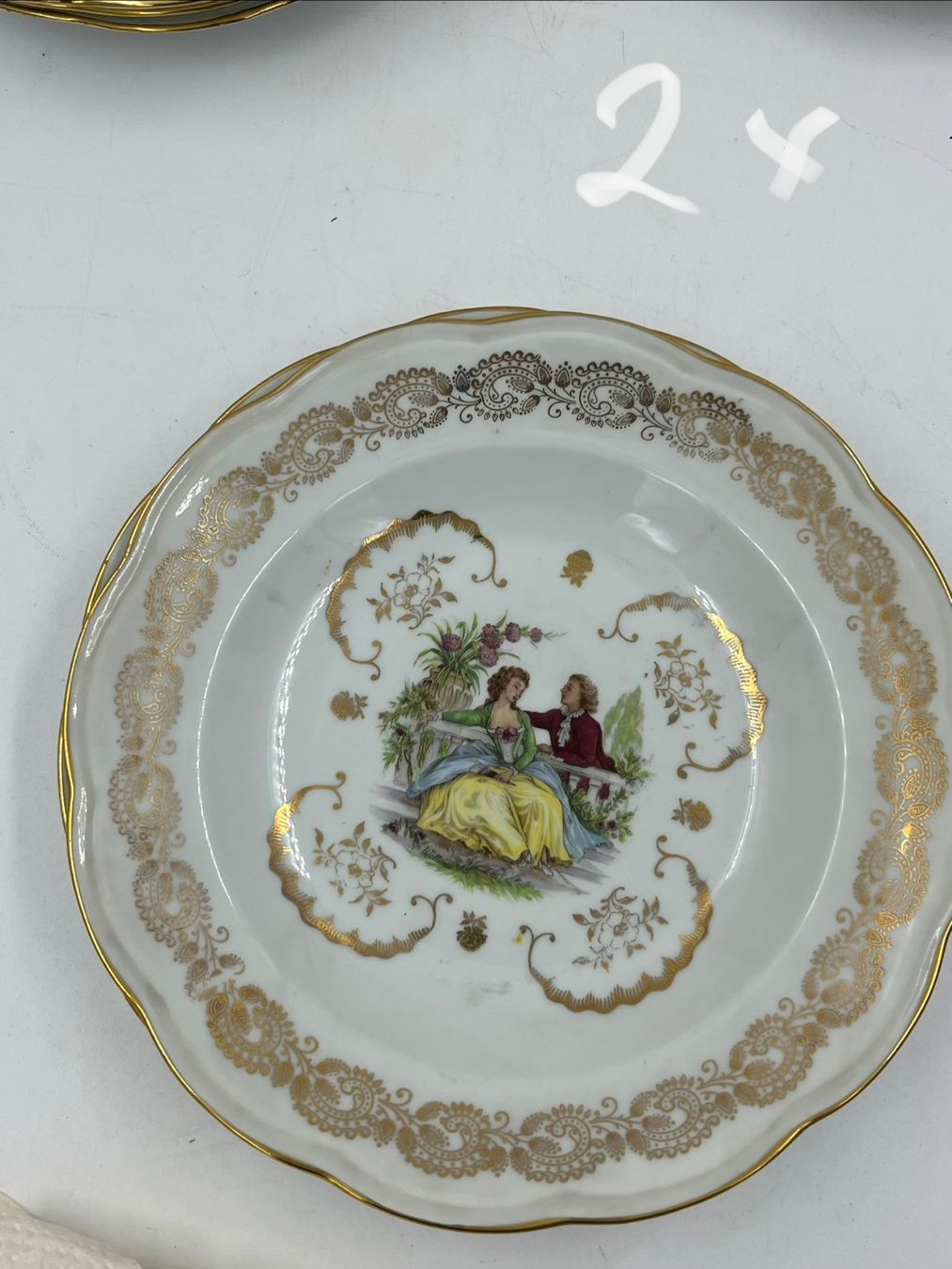 Piatti: 6 assiettes décor Marquise. – Usato da Genève venduto da Eric1823 3