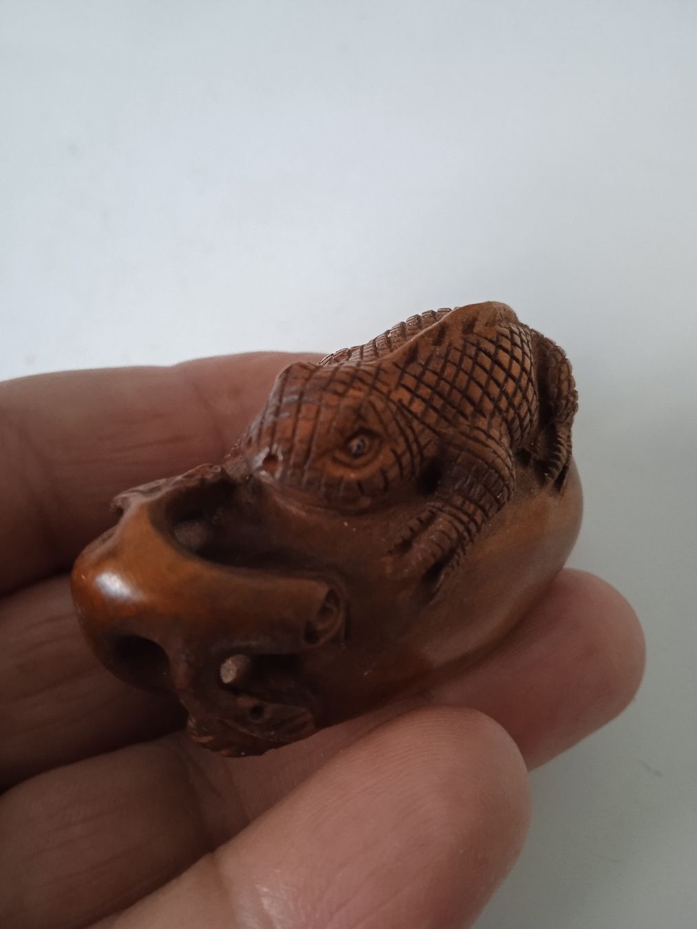 Statuette: Japon traditionnel netsuke en bois de buis – Usato da St-Aubin-Sauges venduto da asianart 2