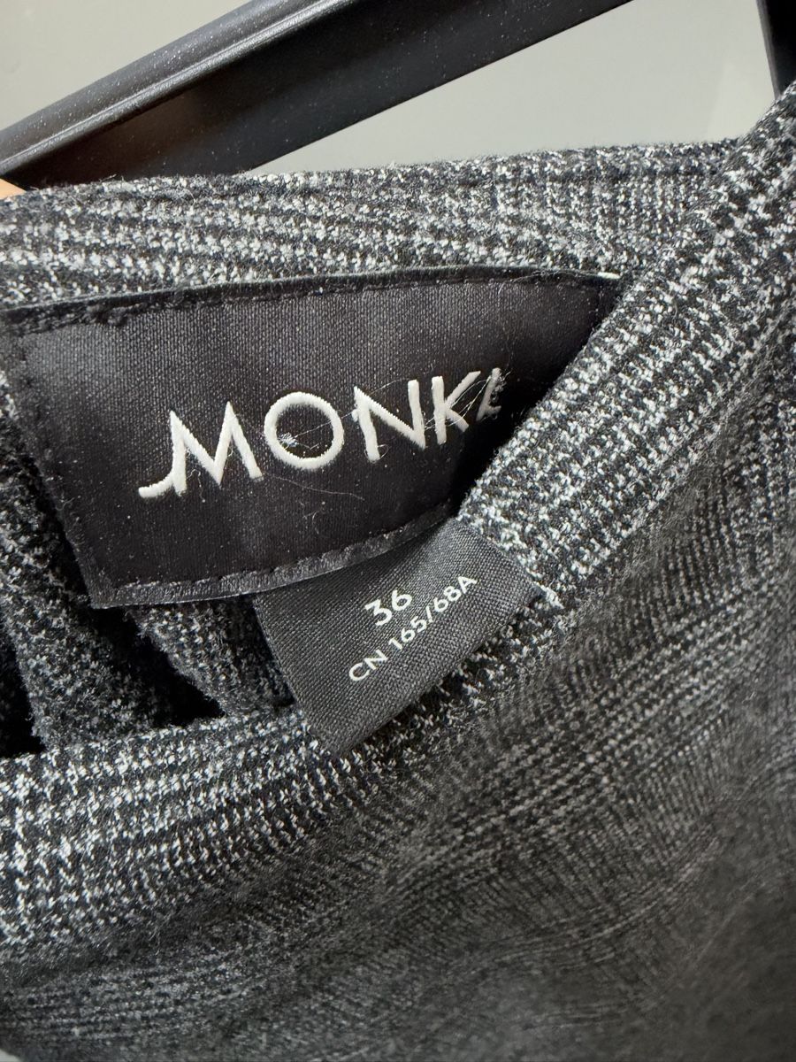 Monki Gonne: Mini Rock Karriert, Grau, 36, Monki – Usato da Bern venduto da wand_24 3