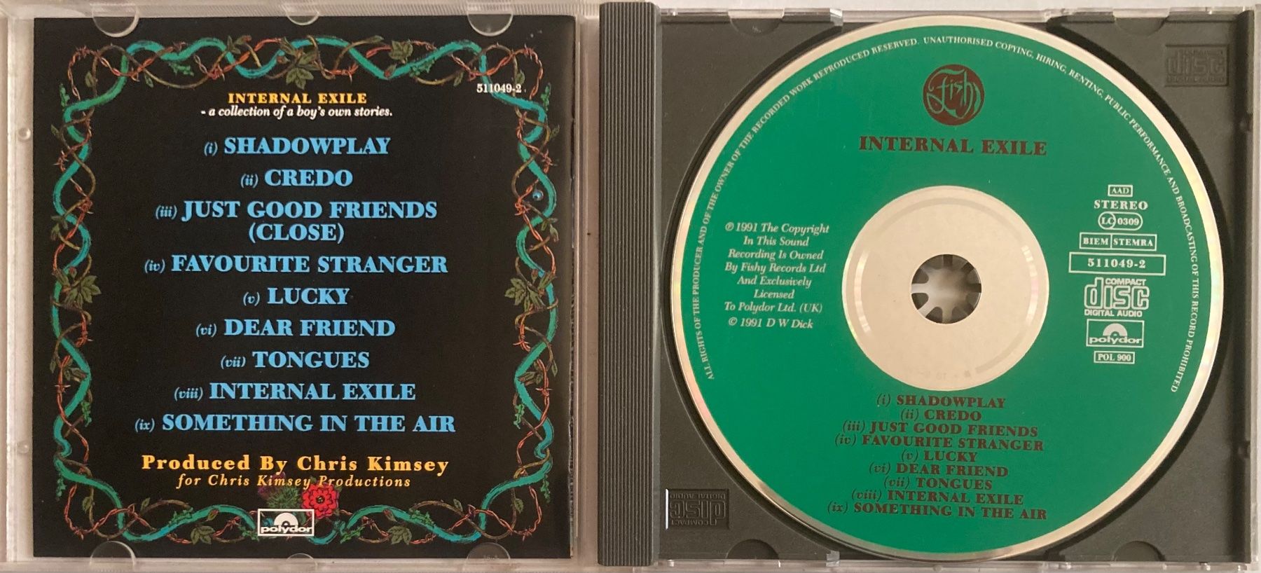 CD: FISH - INTERNAL EXILE – Usato da Poliez-Pittet venduto da Newtown-Records 2