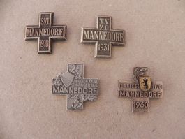 Medaille 4 Sport Abzeichen Brosche Männedorf ZH 1910 - 1960