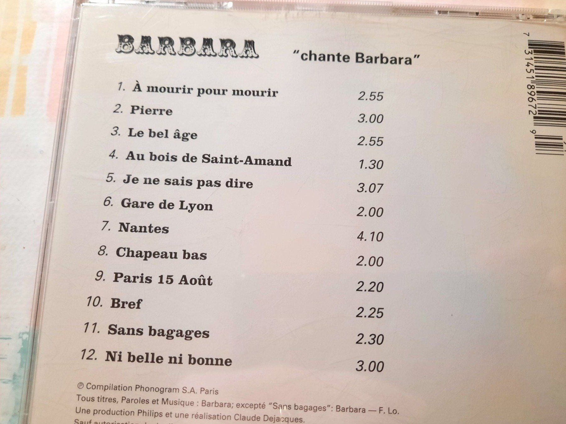 CD: CD Barbara chante Barbara – Usato da Pully venduto da bro_n52j 2