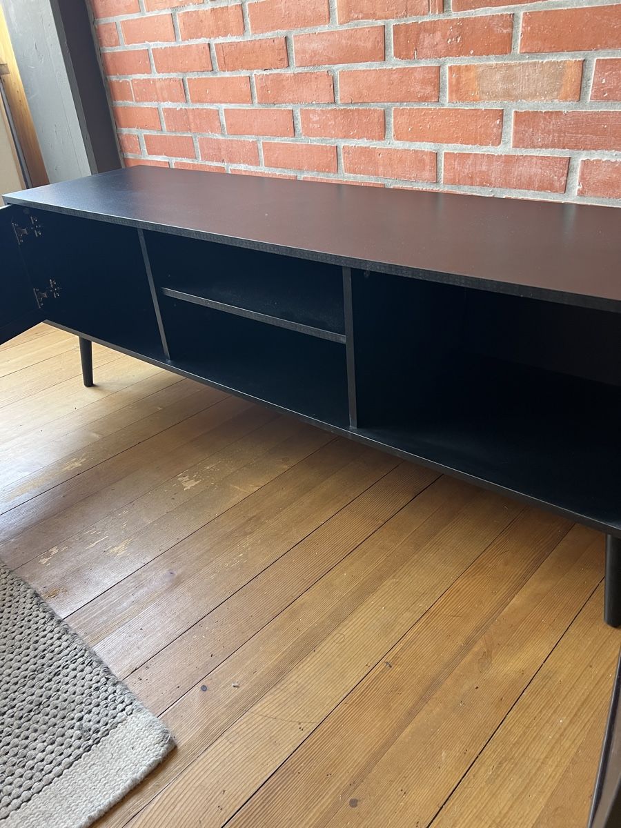 Mobili TV: TV Möbel Sideboard schwarz mit Rattan  – Usato da Biel/Bienne venduto da mona222 3