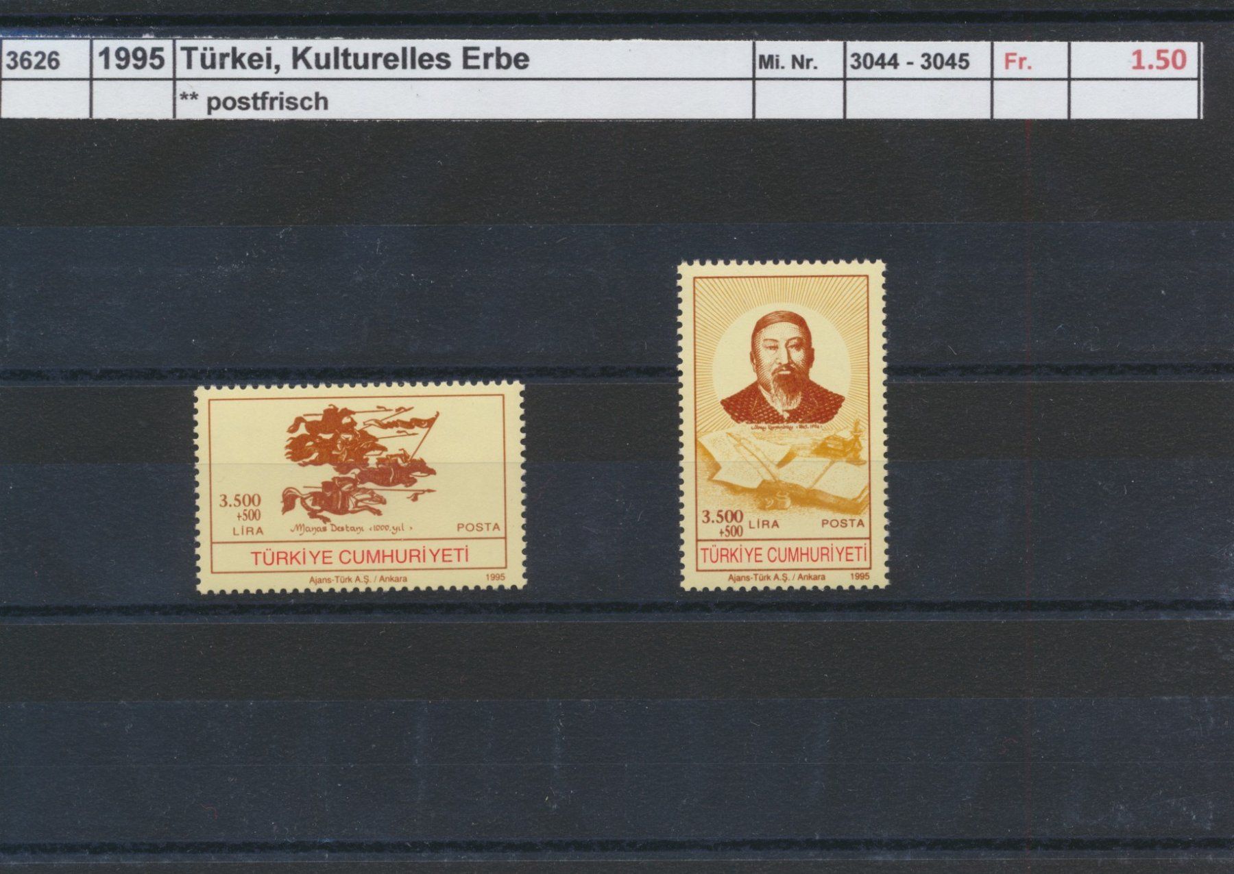 Tutti i francobolli: 1995 Türkei, "Kulturelles Erbe", ** postfrisch – Nuovo (secondo la descrizione) da Winterthur venduto da Zupogeru