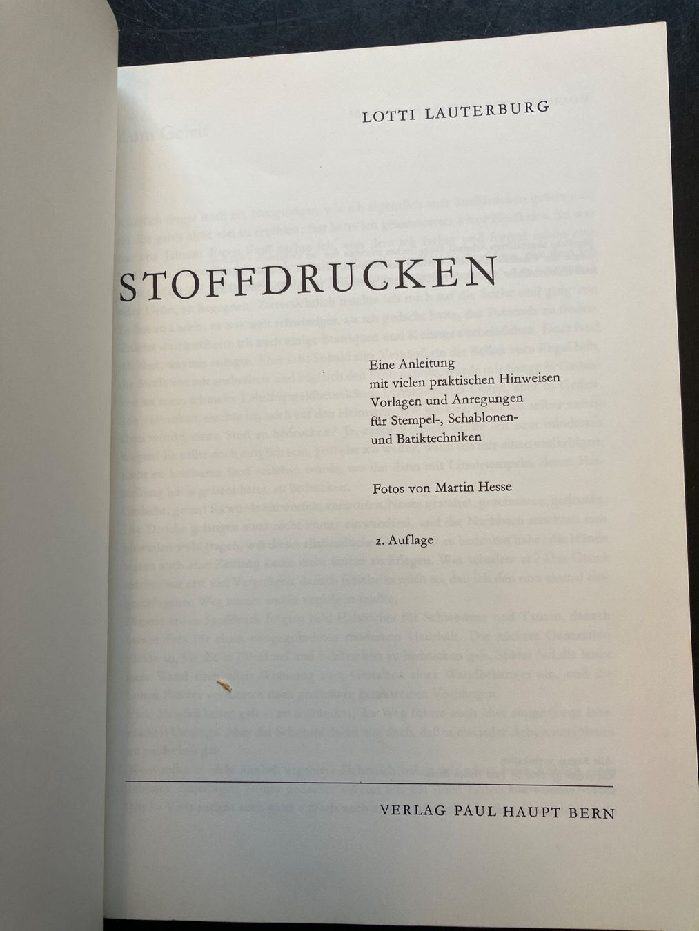Libri: Stoffdrucken, L. Lauterburg – Usato da Wangen ZH venduto da day01 2