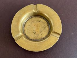 Aschenbecher rund Messing antik gebraucht