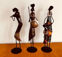 3 Afrikanische Metallfiguren Deko Figuren